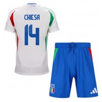 Maglia Calcio Italia Federico Chiesa #14 Seconda Divisa Bambino Europei 2024 Manica Corta (+ pantaloncini)